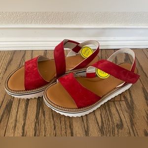 New Paul Green red sandals